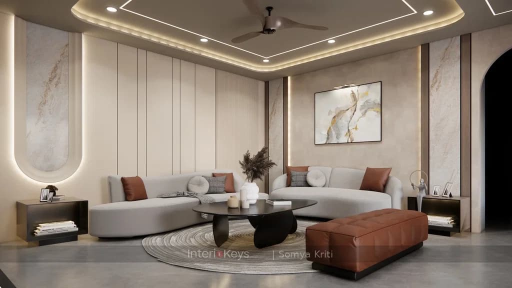 Modern master bedroom interior in a 4BHK Jaipur apartment