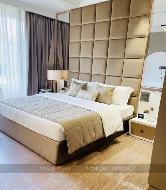 Master Bedroom with Padded Panel Headboard Wall